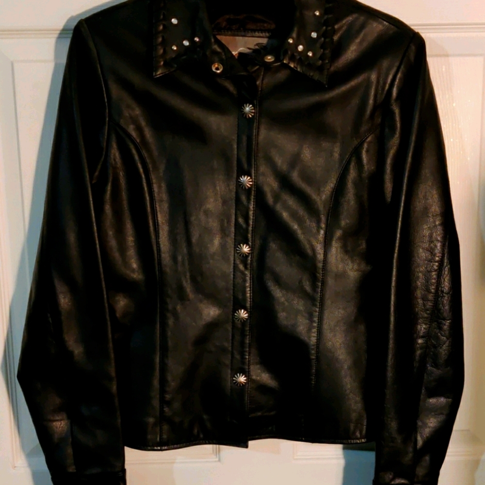 Black leather jacket
